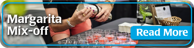 Young female bartender pours shaker of margaritas into small cups Margarita Mix-off Click to Read More Lake Charles Memorial